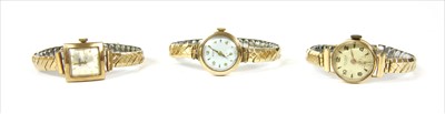 Lot 65 - A ladies' gold Pesag mechanical bracelet