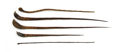 Lot 46 - Four Chinese bamboo opium pipes