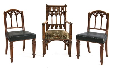 Lot 79 - A pair of 'Gothic' chairs