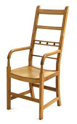 Lot 282 - A modern beechwood high back East Anglian elbow chair