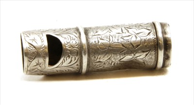 Lot 122 - A Victorian silver whistle form vesta case
