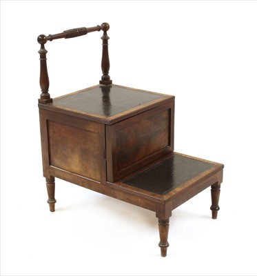 Lot 551 - A 19th century mahogany step commode