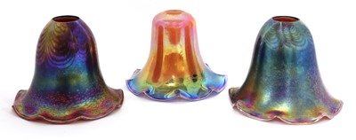 Lot 89 - A composed group of three Art Nouveau-style glass shades