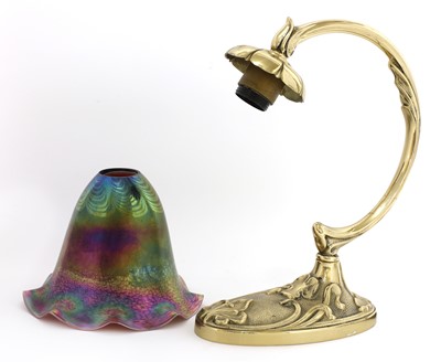 Lot 90 - An Art Nouveau-style gilt metal lamp