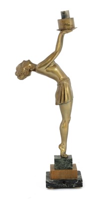 Lot 514 - An Art Deco spelter table lamp