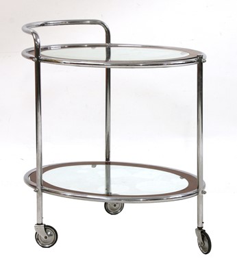 Lot 326 - A tubular chrome drinks trolley