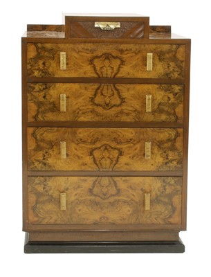 Lot 463 - An Art Deco burr walnut chest