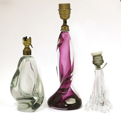 Lot 475 - A large Val St Lambert glass lamp