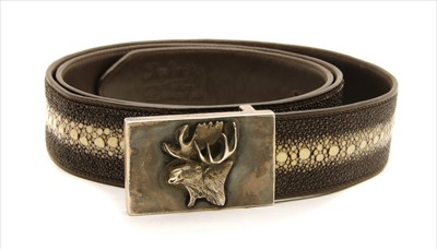 Lot 1144 - An Infinity gentleman's brown leather stingray belt