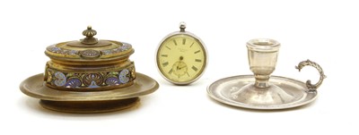 Lot 307 - An Egyptian silver chamber stick
