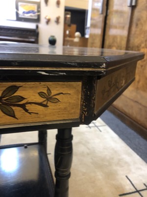 Lot 4 - An Aesthetic octagonal ebonised and gilt centre table