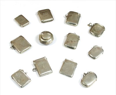 Lot 105 - Eleven silver Vesta match holders