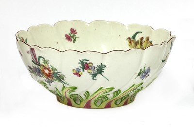 Lot 233 - A Chelsea red anchor period lobed bowl