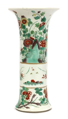 Lot 437 - A Chinese wucai gu vase