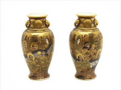 Lot 241 - A pair of Japanese Meiji period Satsuma vases