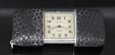 Lot 344 - An Art Deco silver Movado 'Ermeto' chronometer mechanical purse watch