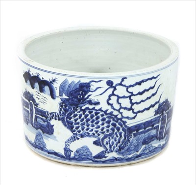 Lot 413A - A blue and white jardinière