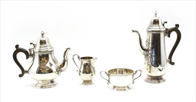 Lot 174 - A modern silver four piece tea set