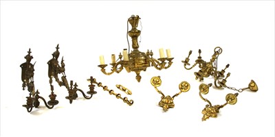Lot 455 - A Brass six light electrolier