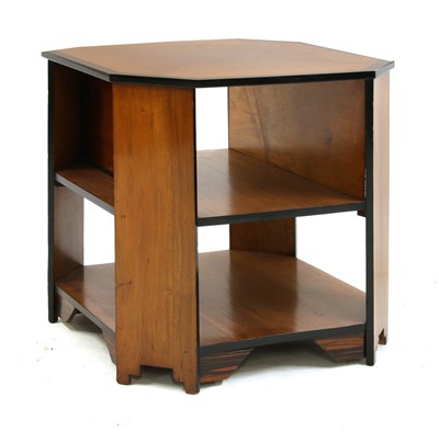 Lot 45 - An Art Deco walnut and calamander book table