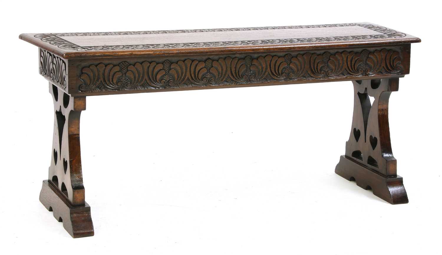 Lot 9 - An Arts & Crafts oak bench
