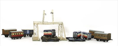 Lot 203 - Eleven Marx Tin 'O' gauge railway goods wagons