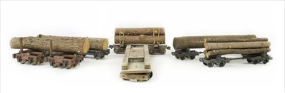 Lot 242 - Five 'G' gauge garden rail lumber wagons