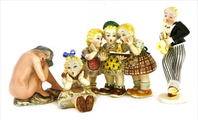 Lot 385 - A Tri-Art pottery figure of a nude