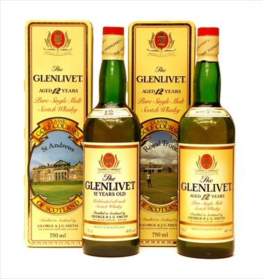 Lot 80 - Glenlivet Classic Golf Courses, Royal Troon, one bottle and St Andrews, one bottle