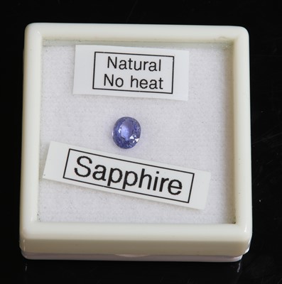 Lot 318 - An unmounted oval mixed cut sapphire