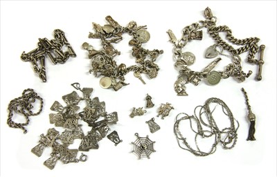 Lot 10 - Two silver curb bracelets