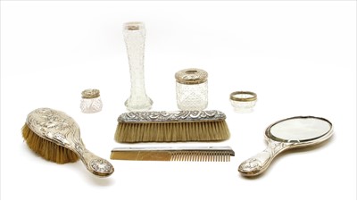 Lot 44 - An Art Nouveau silver dressing table set