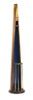 Lot 135 - A teak and brass stick stand