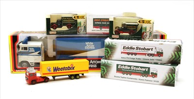 Lot 218 - Three boxes of toy lorries