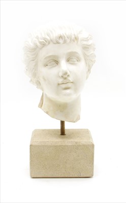 Lot 399 - A marble head of a girl