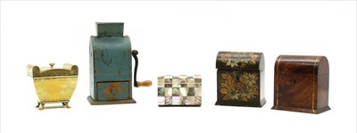Lot 415 - Two toleware tea caddies of domed form