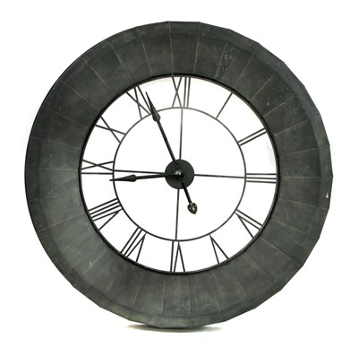 Lot 879 - A large skeleton wall clock