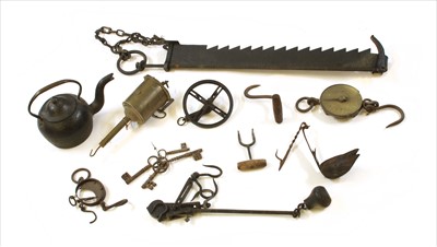 Lot 318 - Iron and brass implements