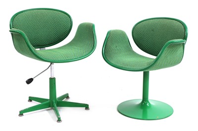 Lot 456 - Two 'Little Tulip' revolving desk chairs