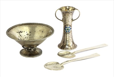 Lot 108 - A silver twin-handled spill vase