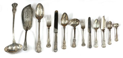 Lot 4 - A large composite King's pattern silver cutlery set