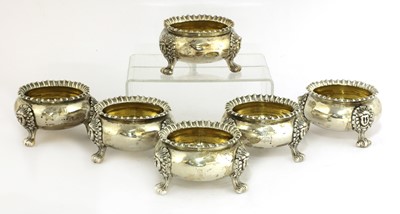 Lot 10 - A set of six George III silver open salts