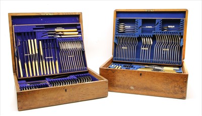 Lot 351 - Two oak canteen boxes