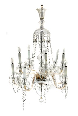 Lot 332 - A cut-glass ten-light electrolier
