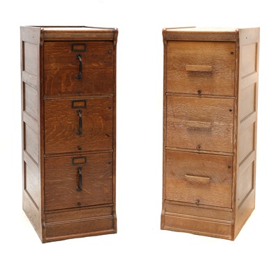 Lot 550 - Two oak filing cabinets