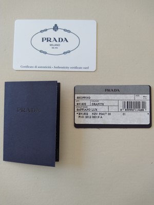 Lot 421 - A Prada Saffiano Lux Graphite leather bag