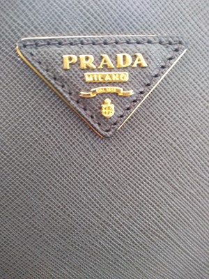 Lot 421 - A Prada Saffiano Lux Graphite leather bag