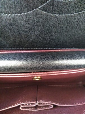 Lot 410 - A Chanel black chevron flap bag