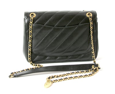 Lot 410 - A Chanel black chevron flap bag