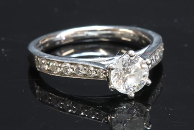 Lot 282 - A platinum single stone 'Canada Ice' diamond ring